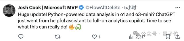 ChatGPT再進(jìn)化：o1支持調(diào)Python分析數(shù)據(jù)，網(wǎng)友：進(jìn)化成Copilot了